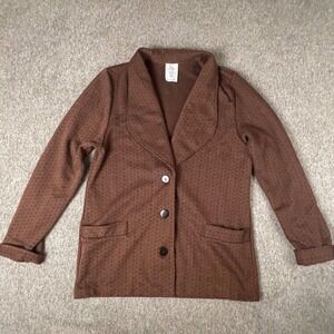 Weekenders Brown Textured Knit Blazer Jacket‎ Vintage Style Size M/M Medium